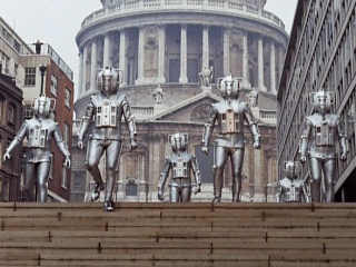 Perhaps the most iconic cliff hanger in classic series Doctor Who.  The Cybermen on the steps of St Paul's Cathedral